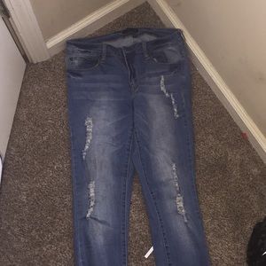 Distressed Light Blue Jeans